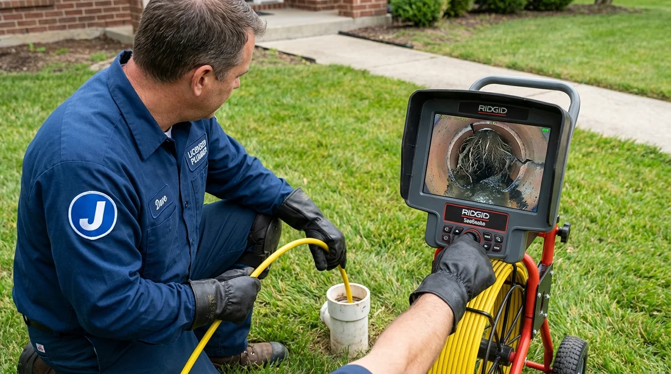 Sewer camera inspection being performed by Johns Plumbing LLC in Spearfish